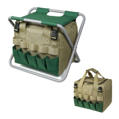 Outdoor Foldable Gardening Stool With Tote Bag