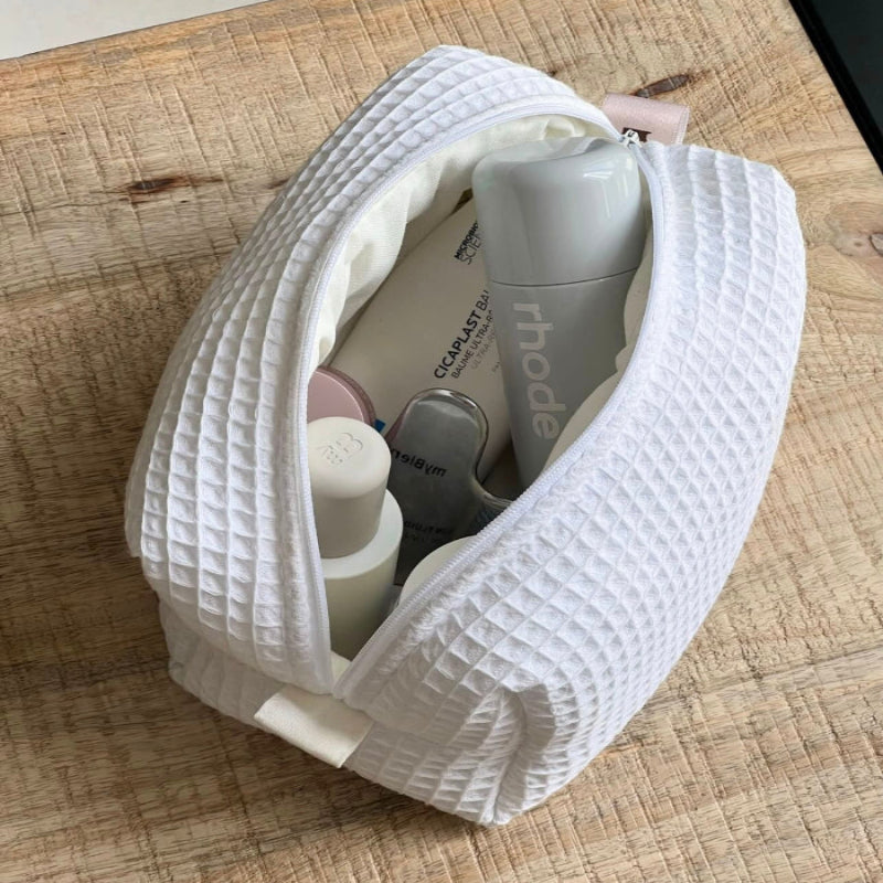 Waffle Custom Name Embroidered Beauty Pouch