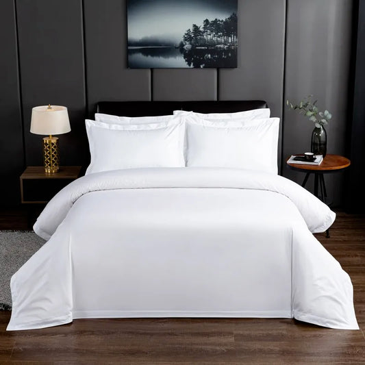 Premium Hotel White Oversize Duvet Cover Bed Sheet set 100%Nature Cotton Soft 600TC Bedding set Twin Full Queen King size 4Pcs